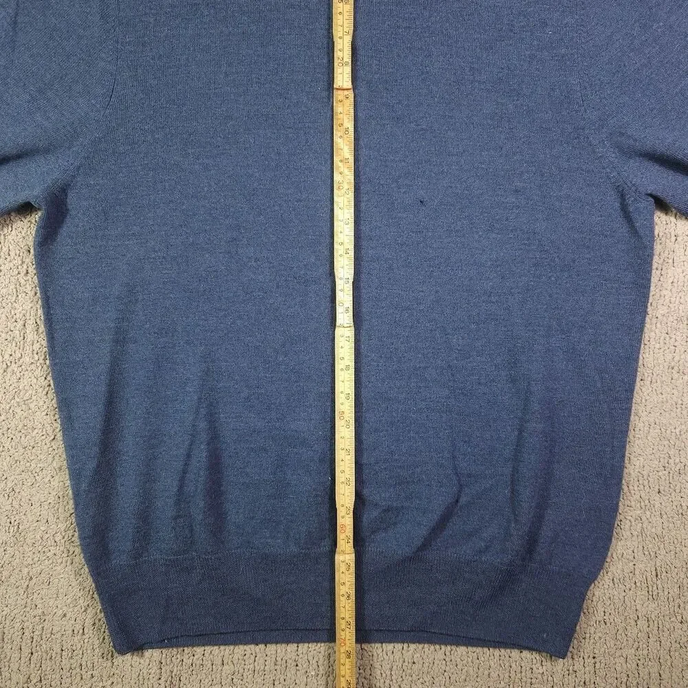 Brooks Brothers Polo Pullover Sweater Mens Medium Navy Saxxon Wool
